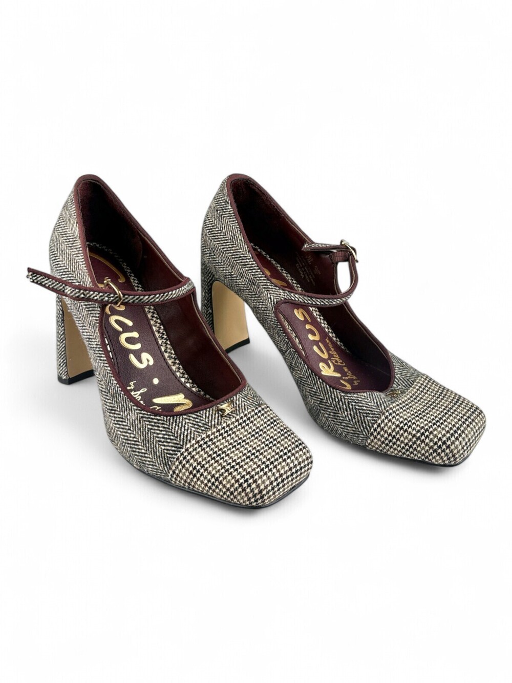 Circus by Sam Edelman Tweed Mary Jane Block Heels Size 7.5
